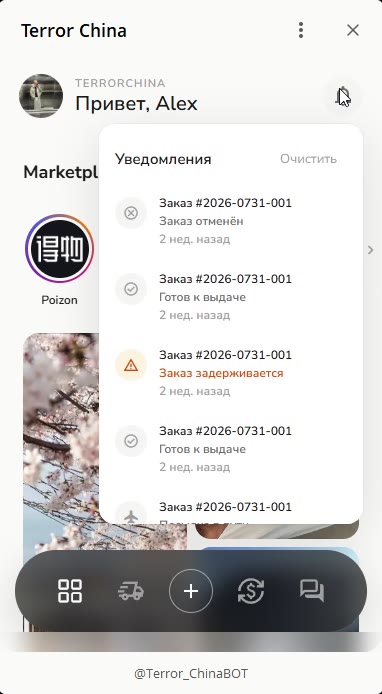 Terror China — Order statuses